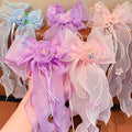 Children's Bow Ribbon Hair Clip Sweet Girl High Ponytail Braided Hair Clip Wholesale