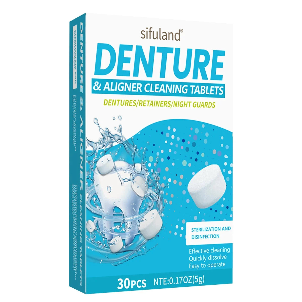 Piemens Cross-Border Effervescent Denture Cleaning Tablets for Orthodontic Retainers Aligners Model DT-002 Made in China/Guangxi