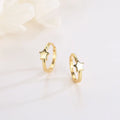 American European Fashion Jewelry 925 Sterling Silver Pentagram Star Gold Plated Hoop Earrings Women