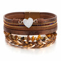 Mother's Day High Quality Boho Heart Handmade Alloy  Bracelet Heart Shape Charm Bead Bracelet Jewelry