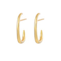 Fashion Jewelry 925 Sterling Silver Stud Earring Plain Chic Punk Curved C Shape Gold Plated Stud Earrings for Women