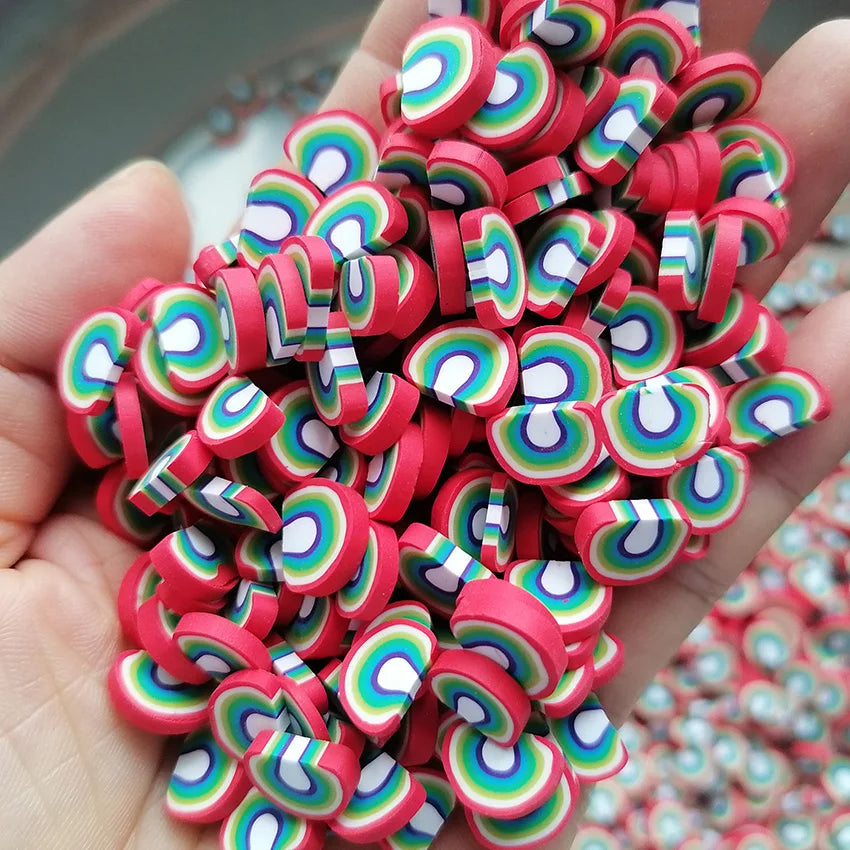 1KG Wholesale Slime Supplies Filler Polymer Sprinkles Slices Rainbow Candy Sweet Food Polymer Clay  Sprinkles