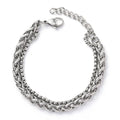 Men's Trendy and High-end Instagram Niche Design Hip-hop Handmade Jewelry Minimalist Men's Double-layer Titanium Steel Bracelet