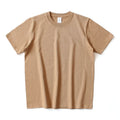 Custom Cotton Heavy Summer Seamless Barrel Knit Neck Short Sleeve T-Shirt Solid Color for Men Women Jersey Fabric Blank Design