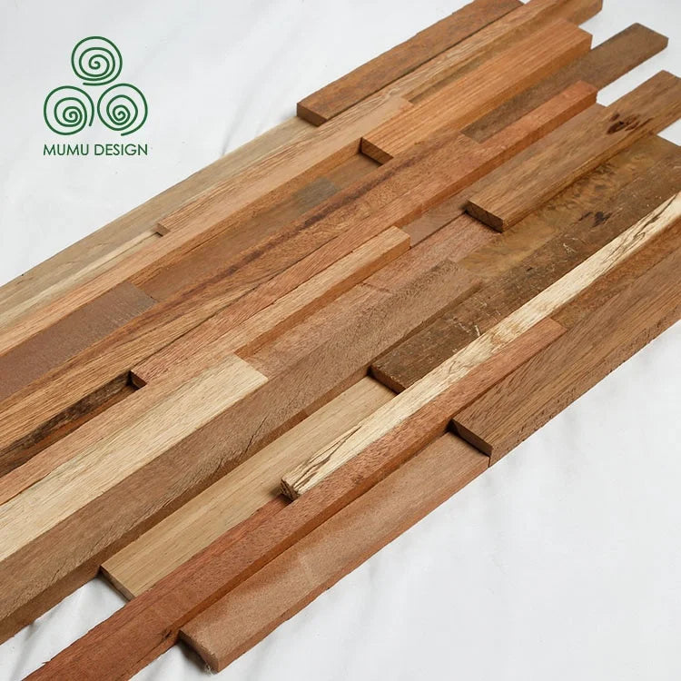 MUMU Anti-slip Self Adhesive Wood Mosaic Peel and Stick Floor Square Wall Wood Mosaic Tile Mosaico