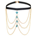 Turquoise Leg Chain Glitter Body Chains Beach Thigh Chain Fashion Body Jewelry Accessory for Women and Girls