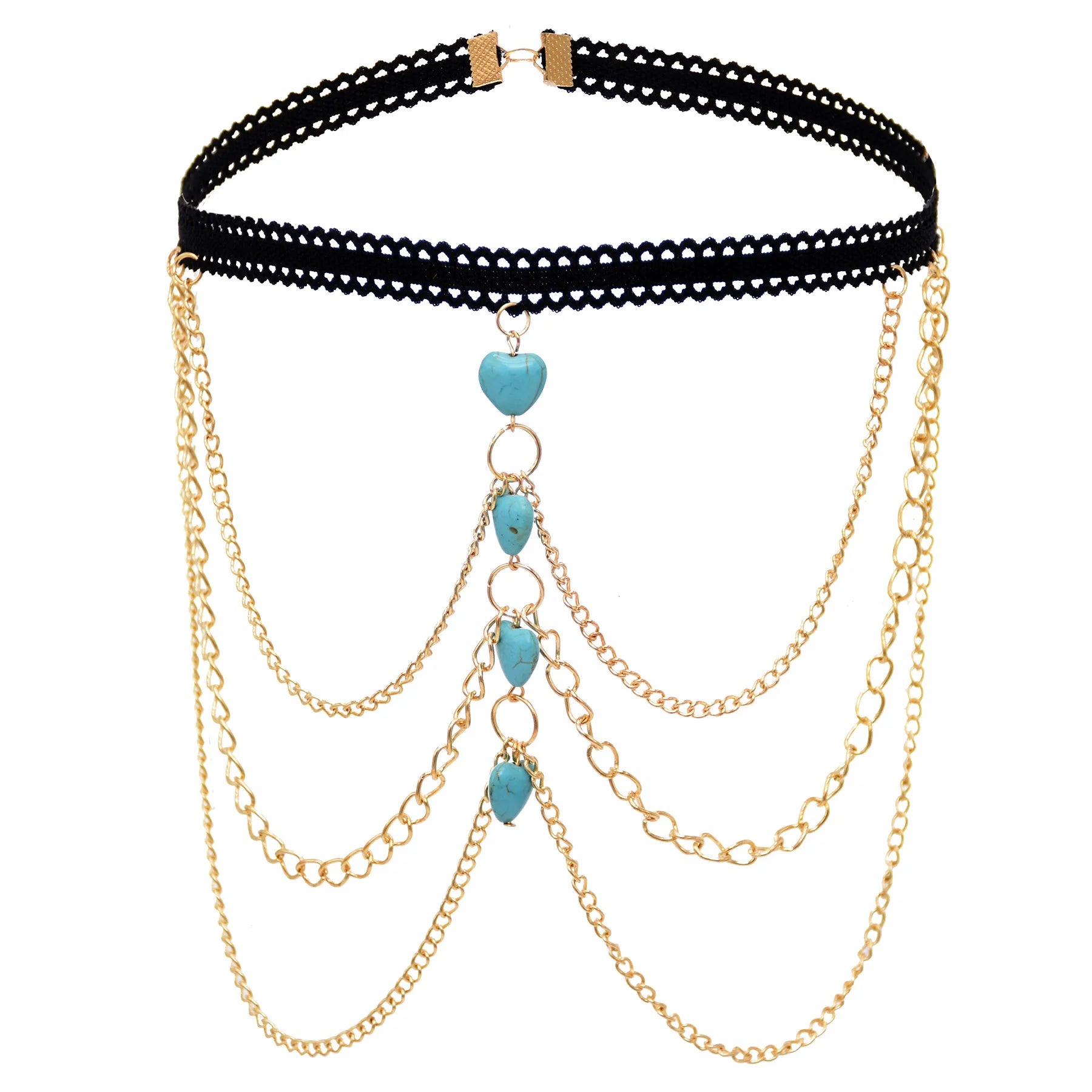 Turquoise Leg Chain Glitter Body Chains Beach Thigh Chain Fashion Body Jewelry Accessory for Women and Girls