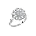 Spinner CZ Diamond Fidget Ring Jewelry 925 silver Personalized Adjustable Rotatable Snowflake women Anti Anxiety Ring