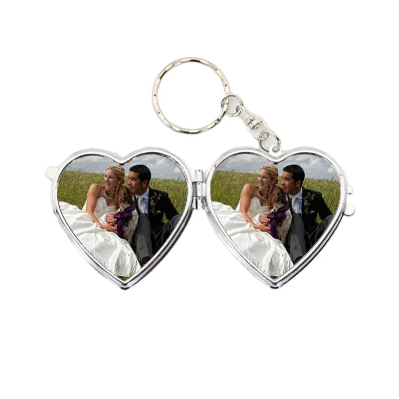 Custom Metal Sublimation Heart-Shaped Pocket Mirror with Key Chains Modern Design for Birthday Business School or Mother