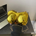 2025 Hot Acrylic Clutch Purses for Women Evening Handbag Metallic Clutch Bag Chain Wedding Party Purse Shiny Unique Clutch Purse