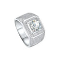 Hip Hop 1 2 5ct  Moissanite Hollow Full of Diamond Full Star Male Ring 925 Sterling Silver for Men Wedding Jewelry