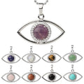 Wholesale Natural Stone Angel Eye Crystal Quartz Diamond Pendant Necklace for Women Fashion Gemstone Jewelry