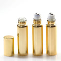 Luxury 10ml Travel Empty Custom Silver Gold Deodorant Package Tube Perfume Roller Bottle Glass Roll on Bottle for Essential Oil