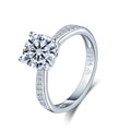 Wholesale Fine Jewelry 1 Carat Moissanite GRA Certified Rhodium Plated Trendy S925 Sterling Silver Korean Style Four-claw Ring