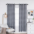 Minimalist Factory Supply Black and White Check Patterns Curtains  Modern Printing Curtains for Living Room