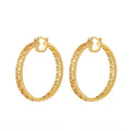Vintage 18K Gold Plated Brass Hoop Earrings Claw Setting 44MM Size Trendy Style for Women's Party Engagement Fashionable Gift