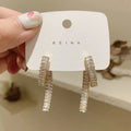 2021 Fashion Design Long Earrings Rhinestone Zircon Pendant Needle Earrings for Women