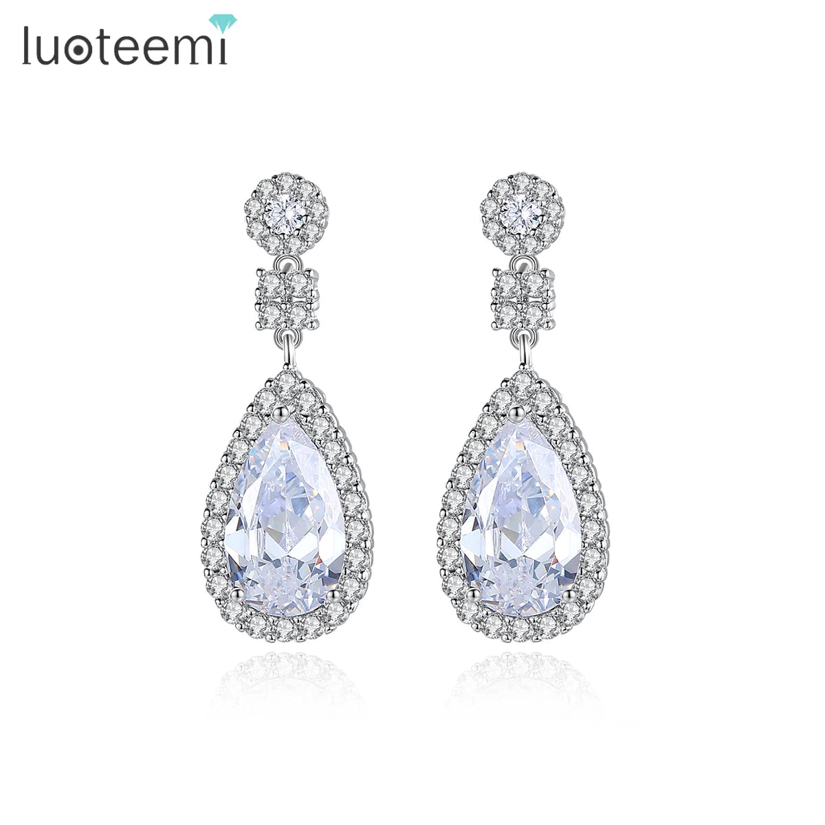 LUOTEEMI Drop Earring Fashion Designer 2025 Woman Party Bridal Charm Dangle Jewelry Elegant Wedding Earing