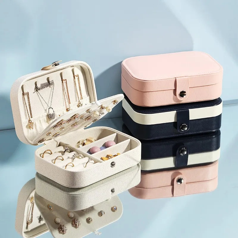 Hot Sale Jewelry Display Box Organizer Portable Luxury Jewelry Storage Box Leather Travel Jewelry Case