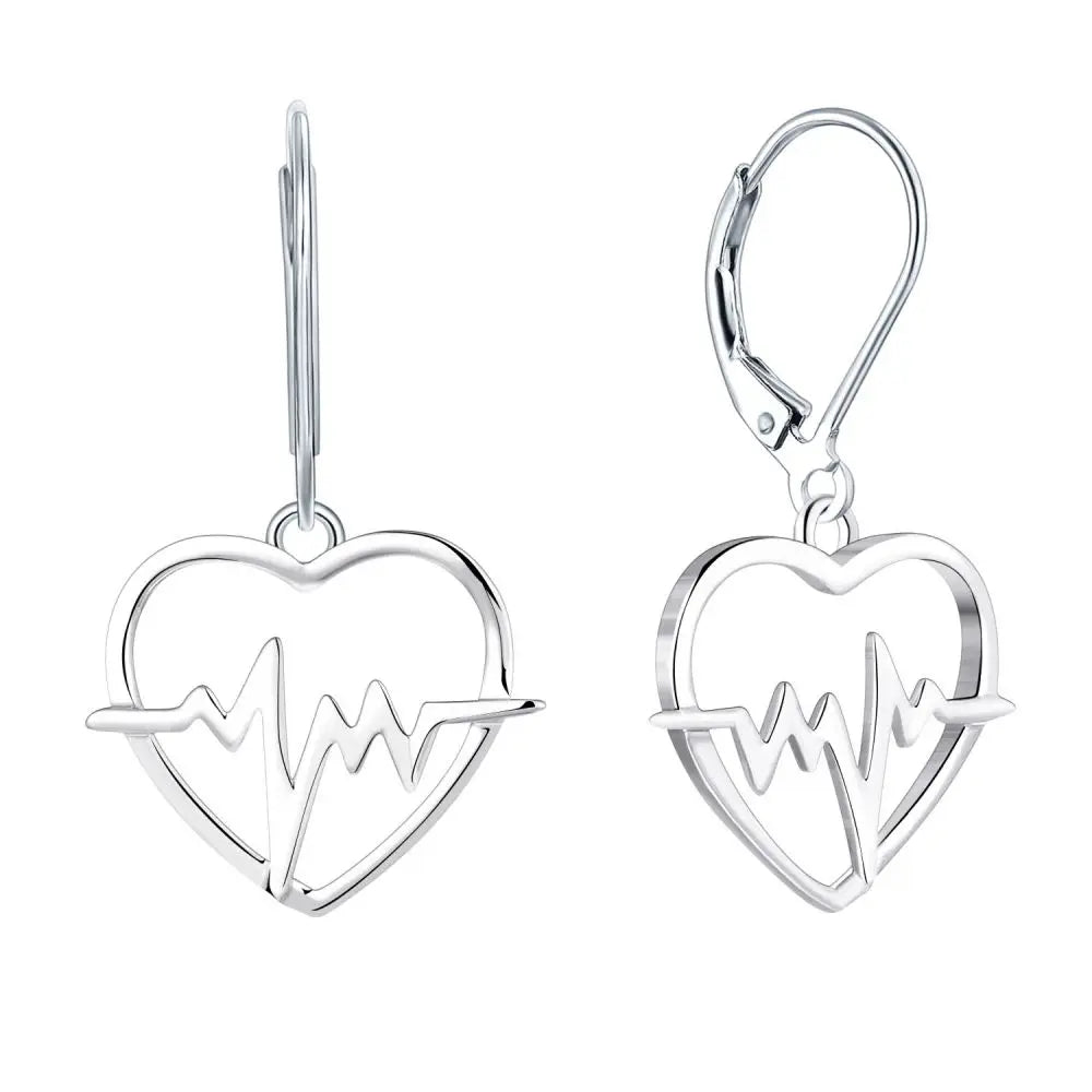 New Designs Heart Rate Monitor Fashion Custom Gold Dipped Rose Gold 925 Sterling Silver Earring Hoops