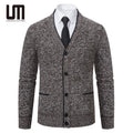 Liu Ming Korean Style Autumn Winter Men Fashion Casual Buttons Knitted Coats Cardigan Sweater