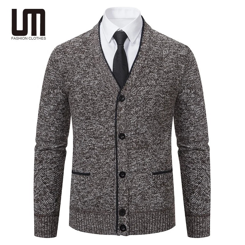 Liu Ming Korean Style Autumn Winter Men Fashion Casual Buttons Knitted Coats Cardigan Sweater