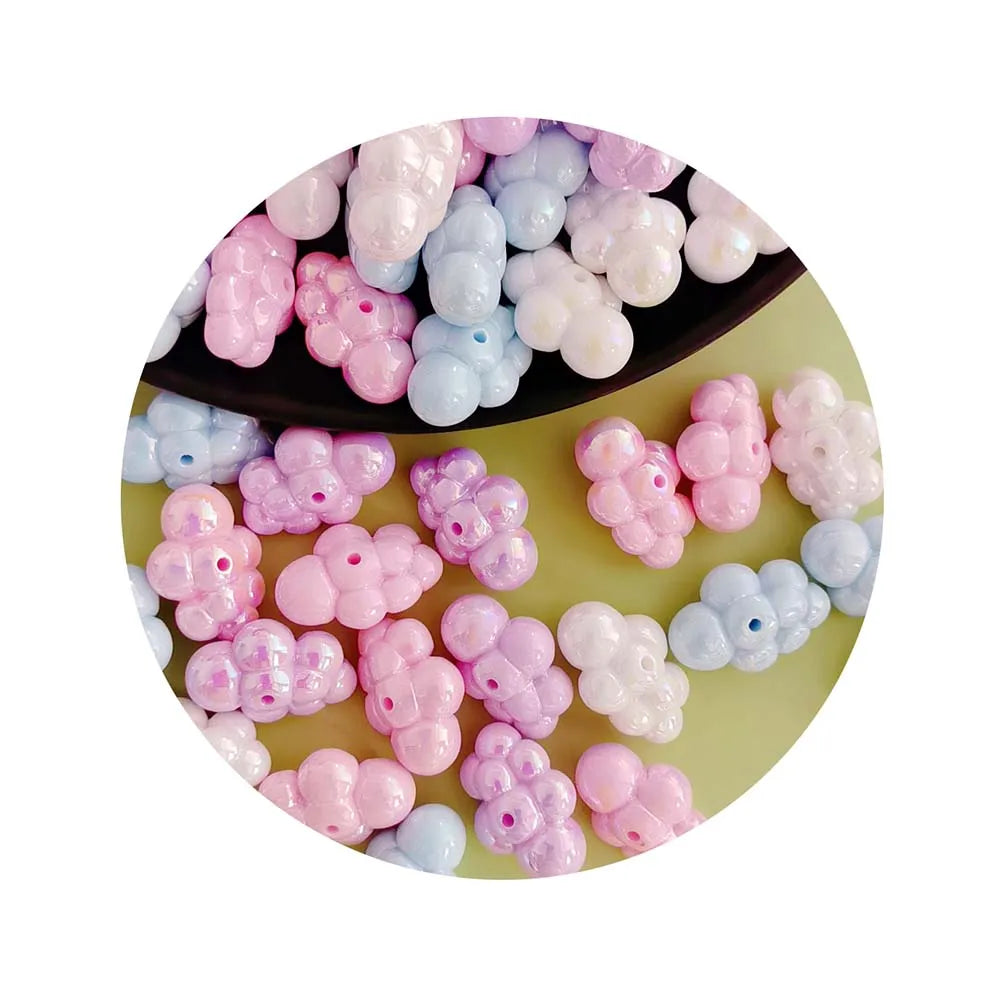 100Pcs/Lot 16*23MM Pastel AB Color Acrylic Cloud Beads Charms for Fashion Jewelry Making DIY Handmade Bracelet Necklace