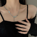 Fashion Nova Cross Necklace for Women Newest Designer Moonstone Stitch Necklace for Women
