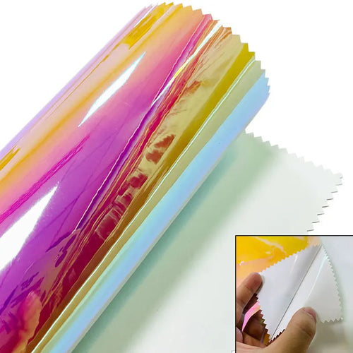 0.1-0.15mmSelf- Adhesive Opaque Transparent Dichroic Pvc Film for Making Window Decoration