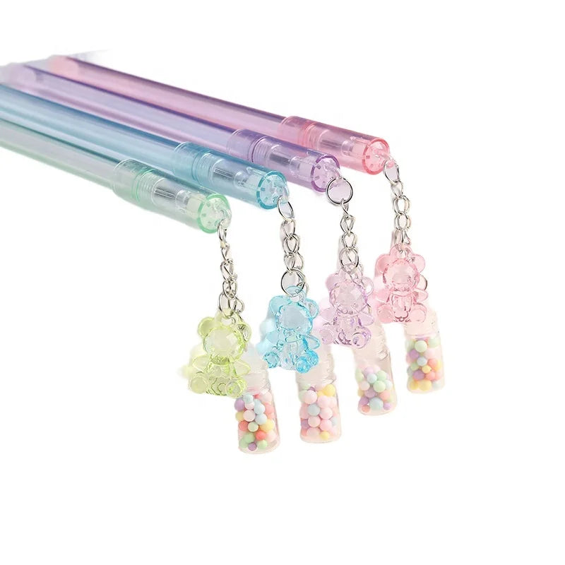 Cute Candy Cartoon Bear Shape Office School Student Kids Erasable Gel Pens Stationery Supplies 0.5mm Blue Black Ink Customize