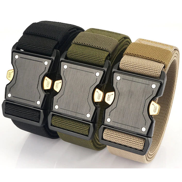 Multi Length Automatic Buckle Canvas Waist Belt Outdoor Tactical Sports Waistband Men Canvas Belts