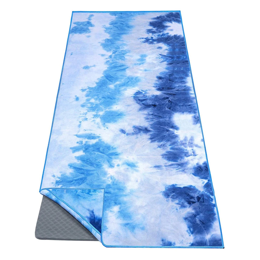 High Quality Printed Fast Drying Eco-Friendly Soft Touch Rpet Recycled Microfiber Yoga Towel with Silicon Dots