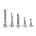 EVIAN LS007 325 PCS -304 Stainless Steel Black Oxide #8/#10 Hex Washer Wafer Head 17 Sizes Self Drilling Screw Assortment Kit