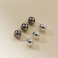 Wholesale 8mm 925 Sterling Silver Hollow Flower Pattern Round Charm Beads for Jewelry Making Accessories