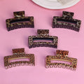 New Leopard Print Grab Clip square Plate Hair Everything with Shark Clip Temperament Retro Hair Accessories Manufacturers