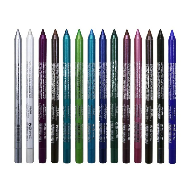14 Color Long Lasting Eyeliner Pencil Colorful Pigment Waterproof Blue Black White Color Eye Liner Pen Reusable Eyes Brightener