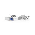 Daili Customized Sleek Blue Accent Cufflinks - Modern Silver Tone  for Men  Fashionable Accessory Cuff Links