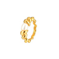 Female Bulk Waterproof Eternity Stainless Steel Gold Plated Natural Freshwater Pearl Bead Charm Bead Finger Ring Jewelry