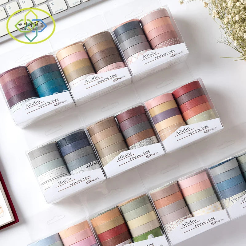 Solid Color Basic Rainbow Water Activated Hot Melt Waterproof Paper Tape Printing Colorful Decorative Masking for