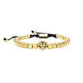 Wholesale Fashion Luxury Rose Gold Jewellery Set Bangle Diamond Crown Leopard Roman Numeral Macrame Bracelet Jewelry