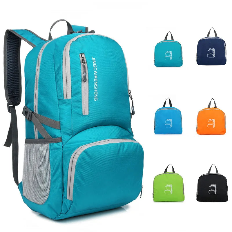 40L Camping Large Capacity Waterproof Foldable Travel Hiking Daypack Nylon Outdoor Sports Backpack for Women Men