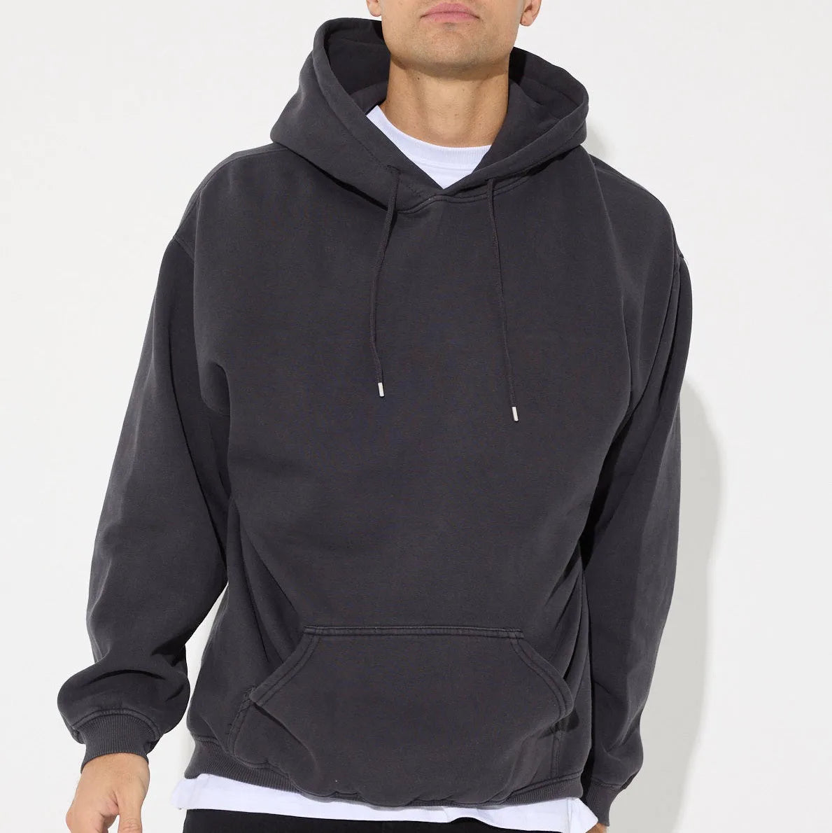 Custom Men's 100% Cotton Oversized Hoodie Print Pattern Drop Shoulder Pockets Functional Hooded Sweatshirt Heavyweight Terry