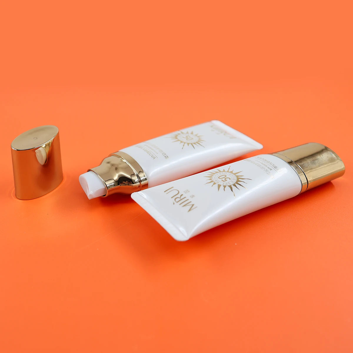 Factory Custom 10g 50g 65g PE Tube ultra Flat Tube Sunscreen Cream Lotion Container Plastic Cosmetics Packaging Tube with Pump