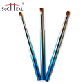 Hot Sale 3pcs Ombre Gel Oval Flat Japan Nail Brush Set Nylon Material with Plastic Handle