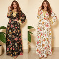 Manufacturer Well Made Muslim Print Hot Drill Maxi Dress Fashion Ethnic Style Skirt Southeast Asia Casual Arabian Women Abaya
