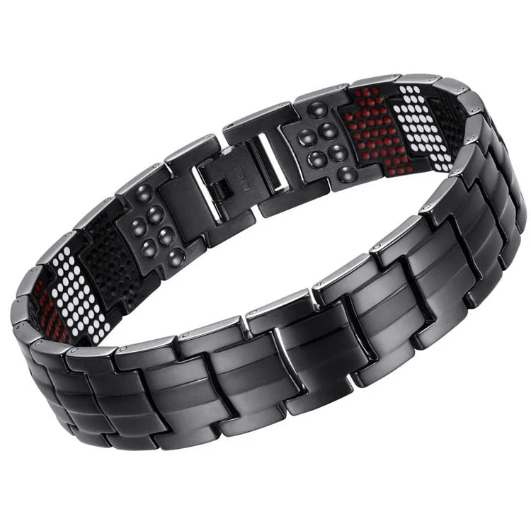 Healing Fir Magnetic Titanium Bio Energy Bracelet Power Ionics 4 In1 Pure Titanium Sports Bracelet for Men