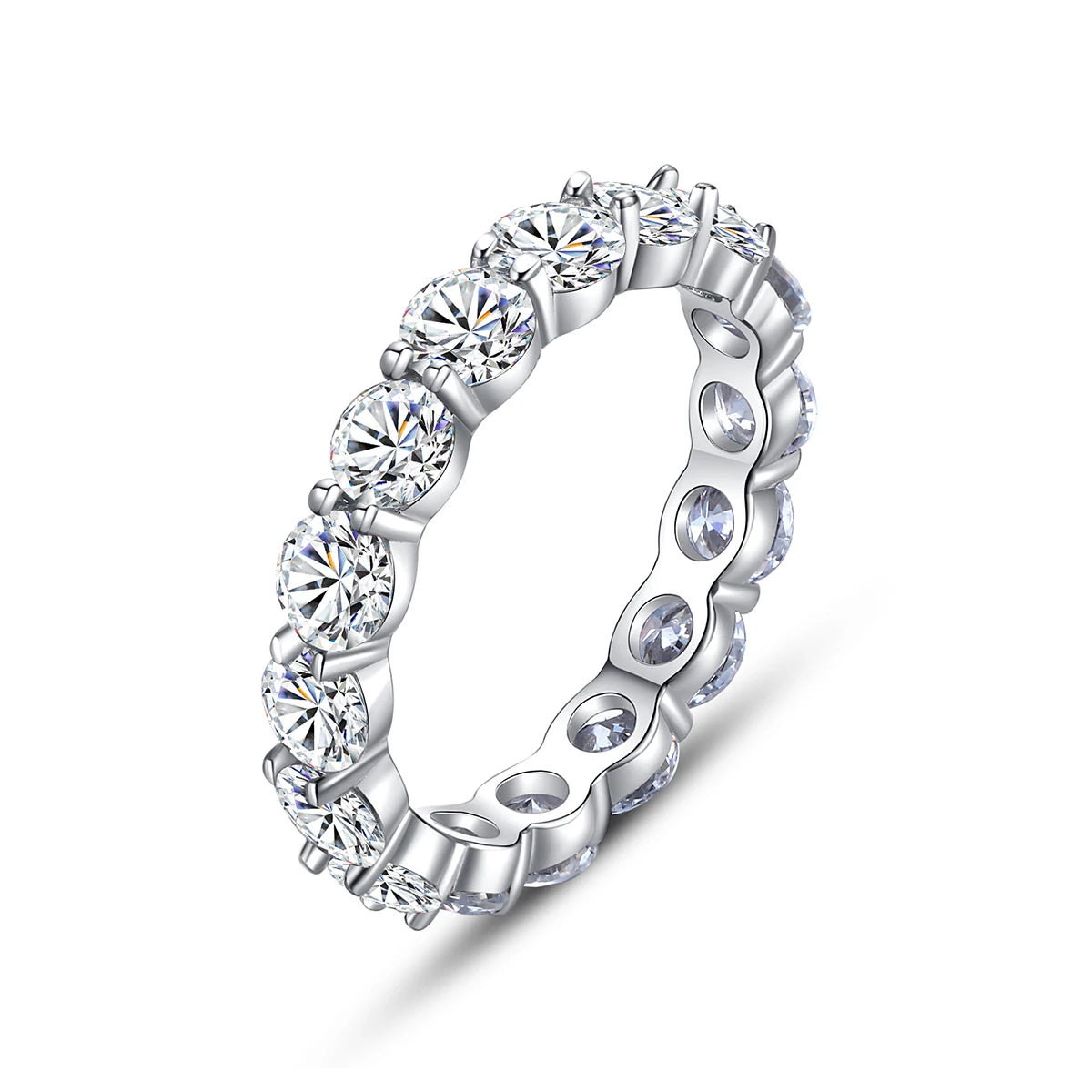 CZCITY All Moissanite Ring Diamond Engagement VVS Woman Real Wedding Jewelry Moissanite Ring 925 Sterling Silver