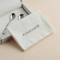 PandaSew Custom Logo Luxury Jewelry Packaging Bag Herringbone Cotton Envelope Style Jewelry Pouch