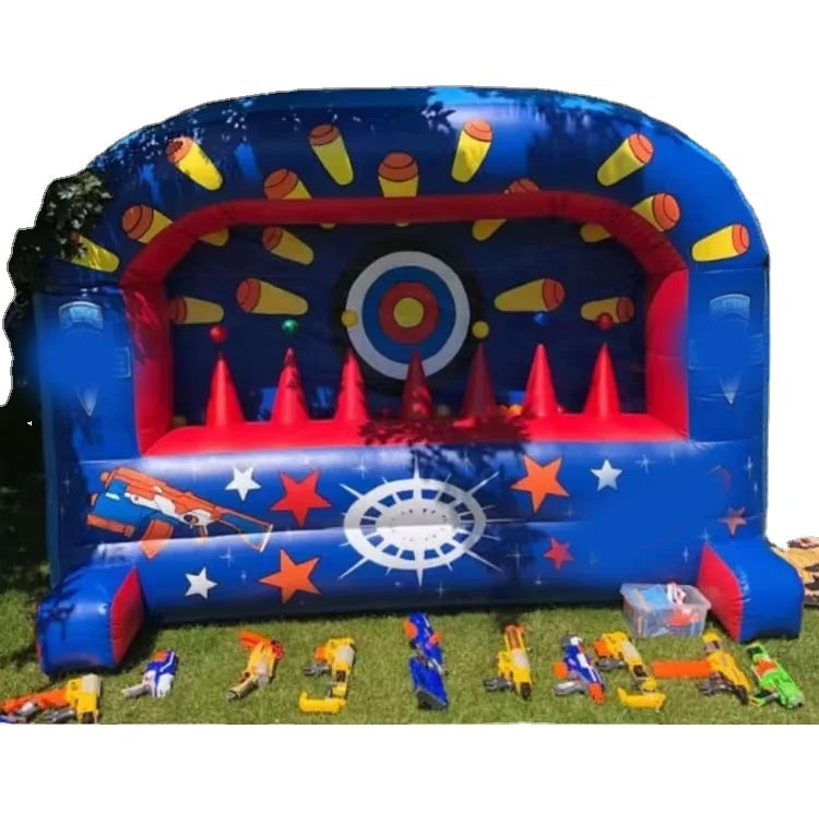 Outdoor Backyard Fun Inflatable Nerfwall Wars Target Range Shooter Game