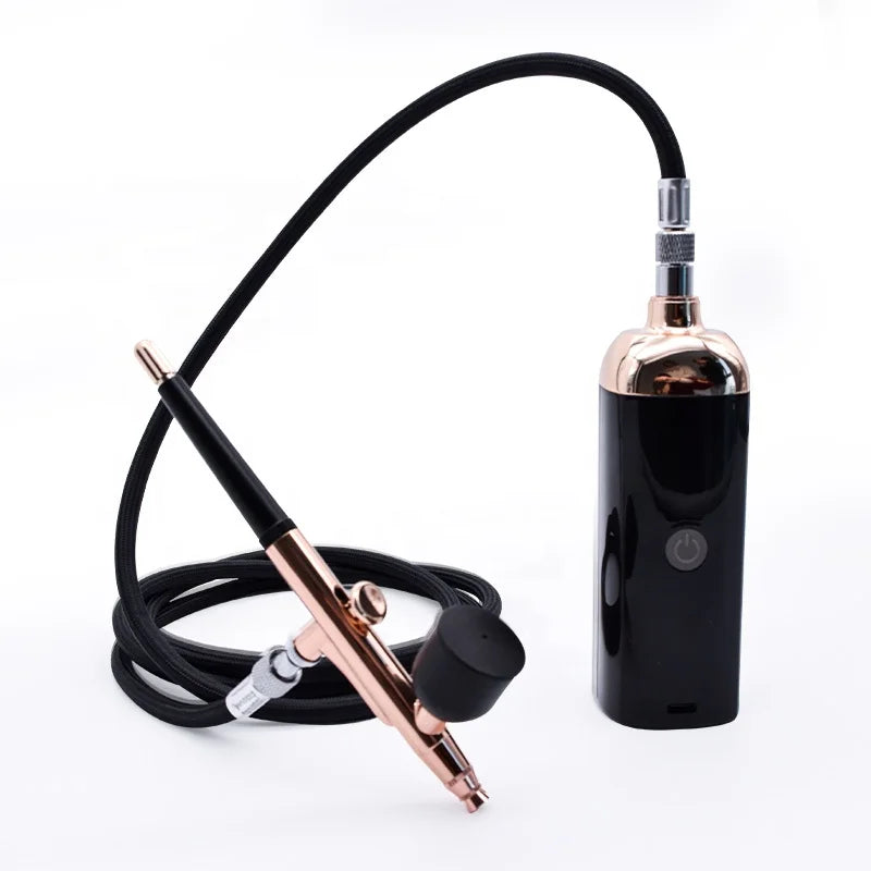 Rechargeable Handheld Portable Cordless Auto Airbrush Kit with Air Compressor for Makeup Nail Art Model Coloring BDA67014D